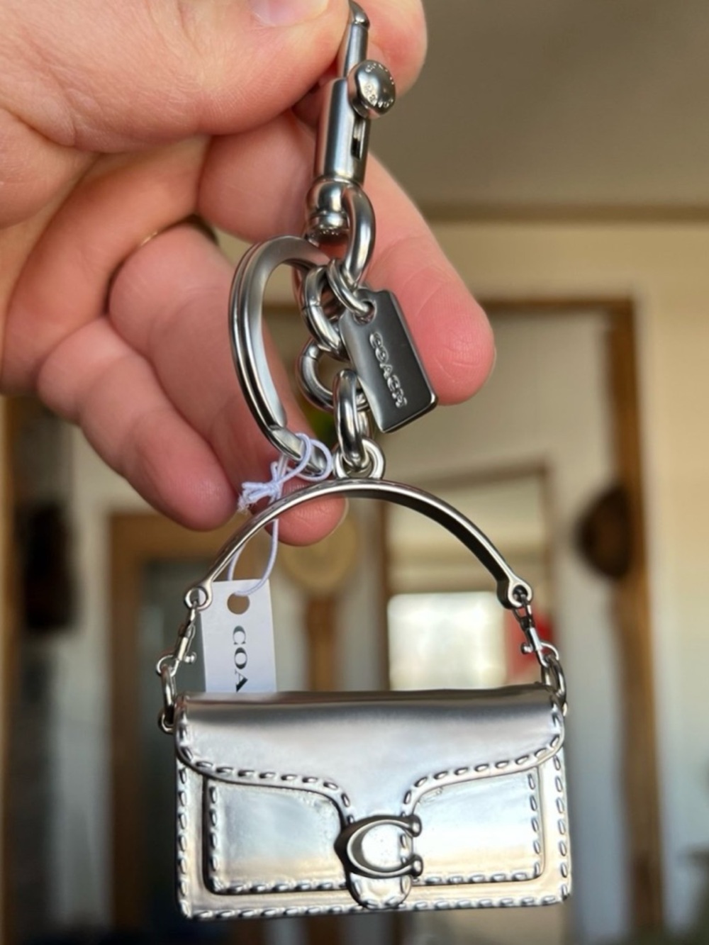 Coach Silver Tabby Bag Charm